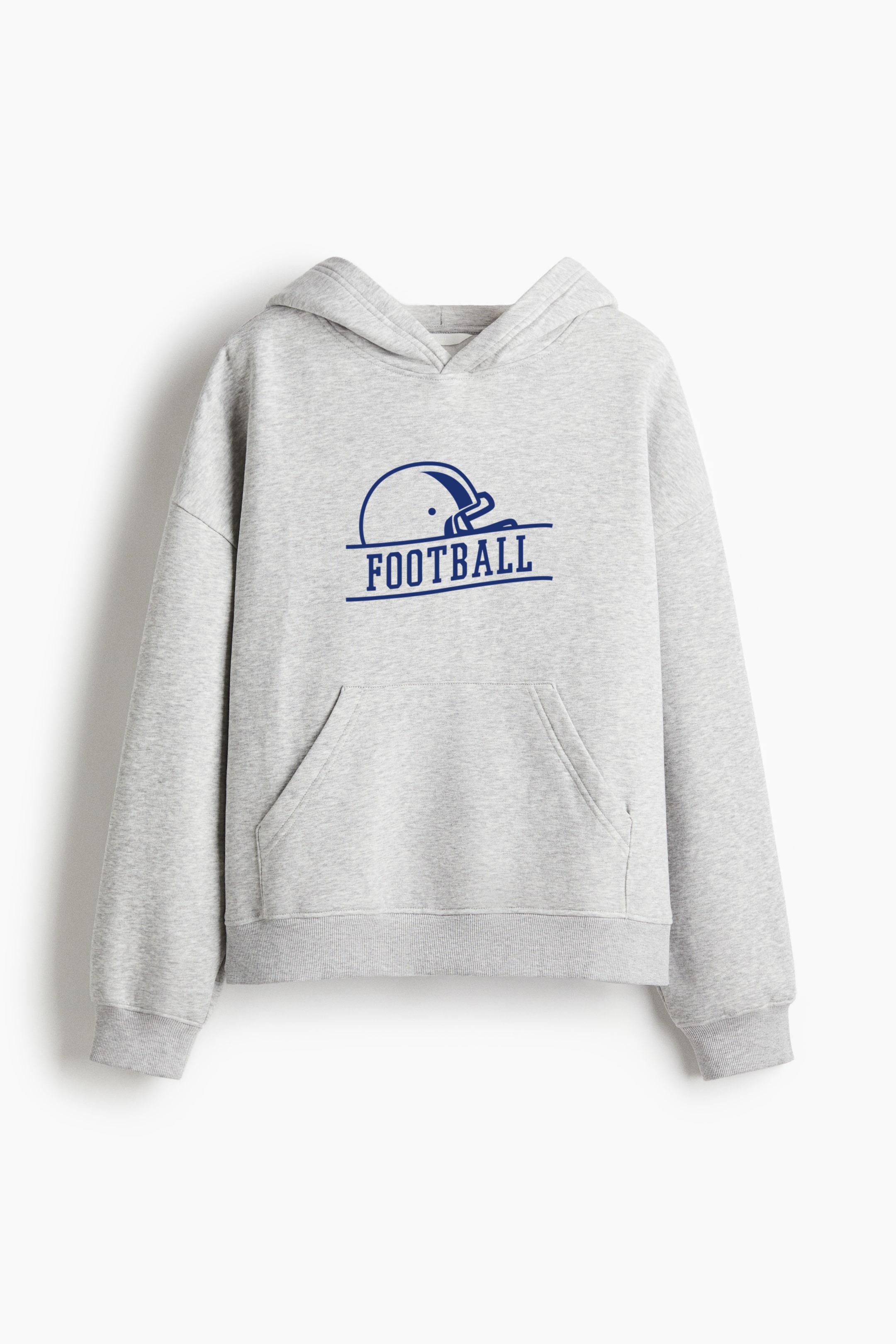 American Football Helmet Badge Oversized Fit Printed Hoodie