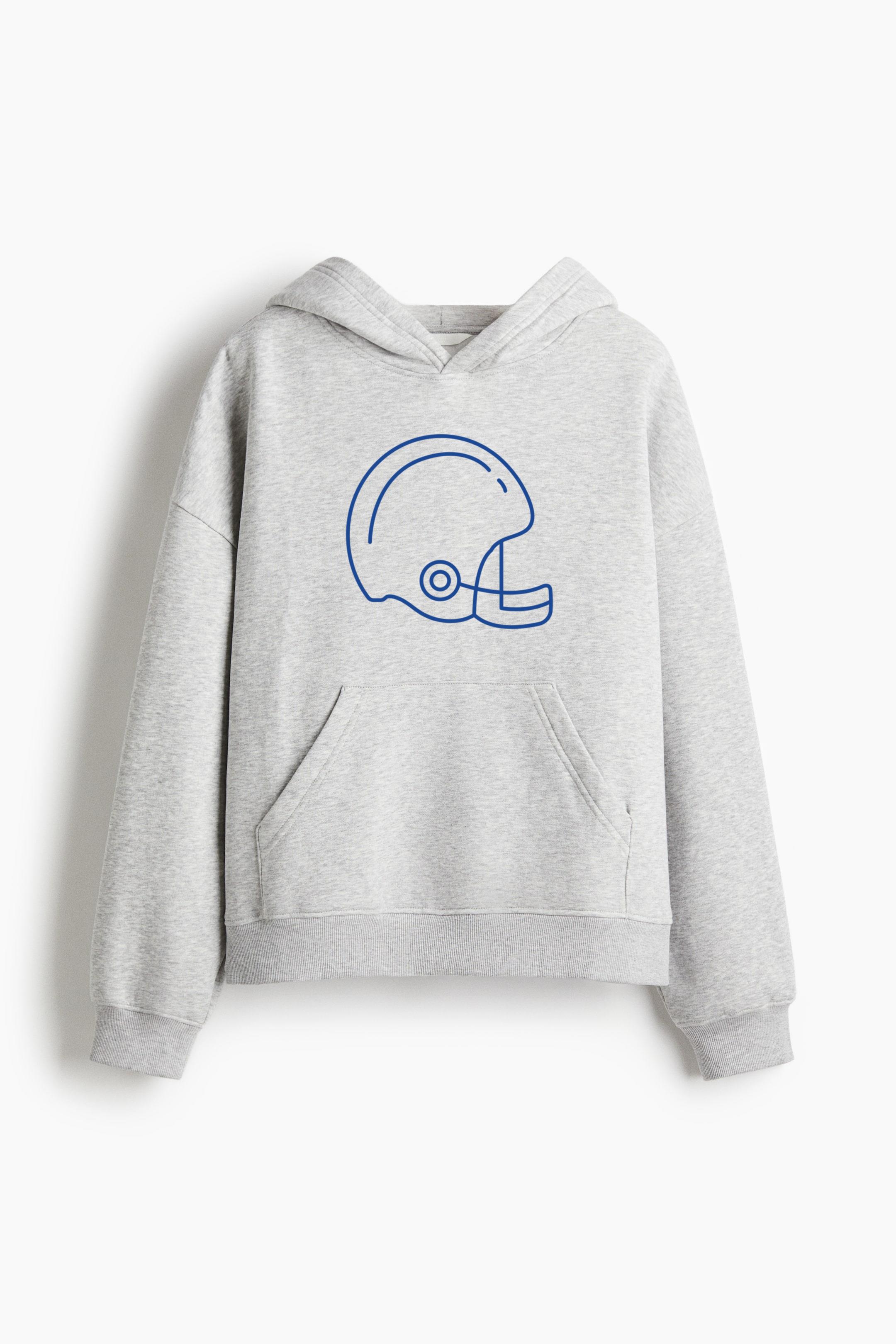 American Football Helmet Stroke Oversized Fit Printed Hoodie