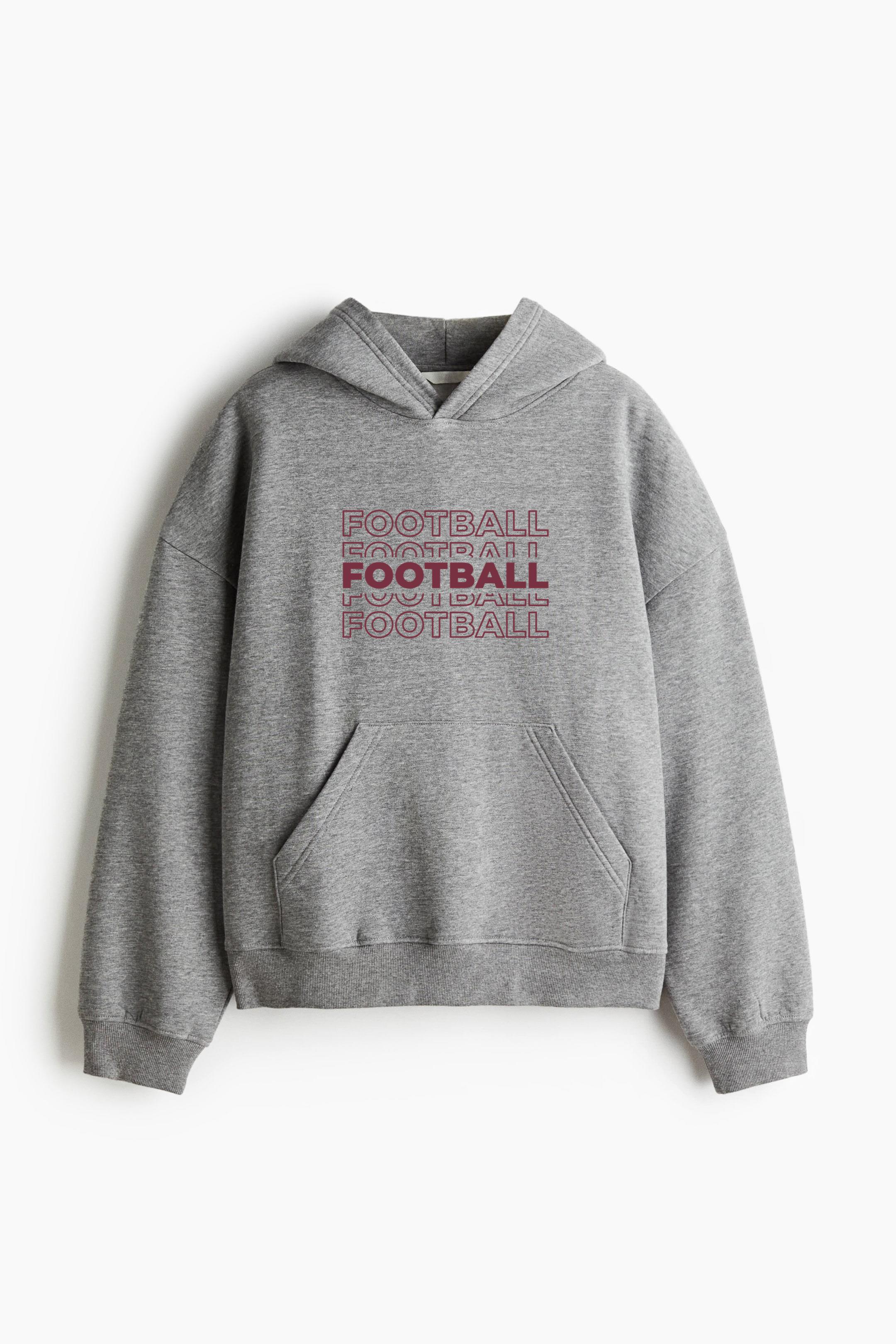 American Football Multiple Lettering Oversized Fit Printed Hoodie