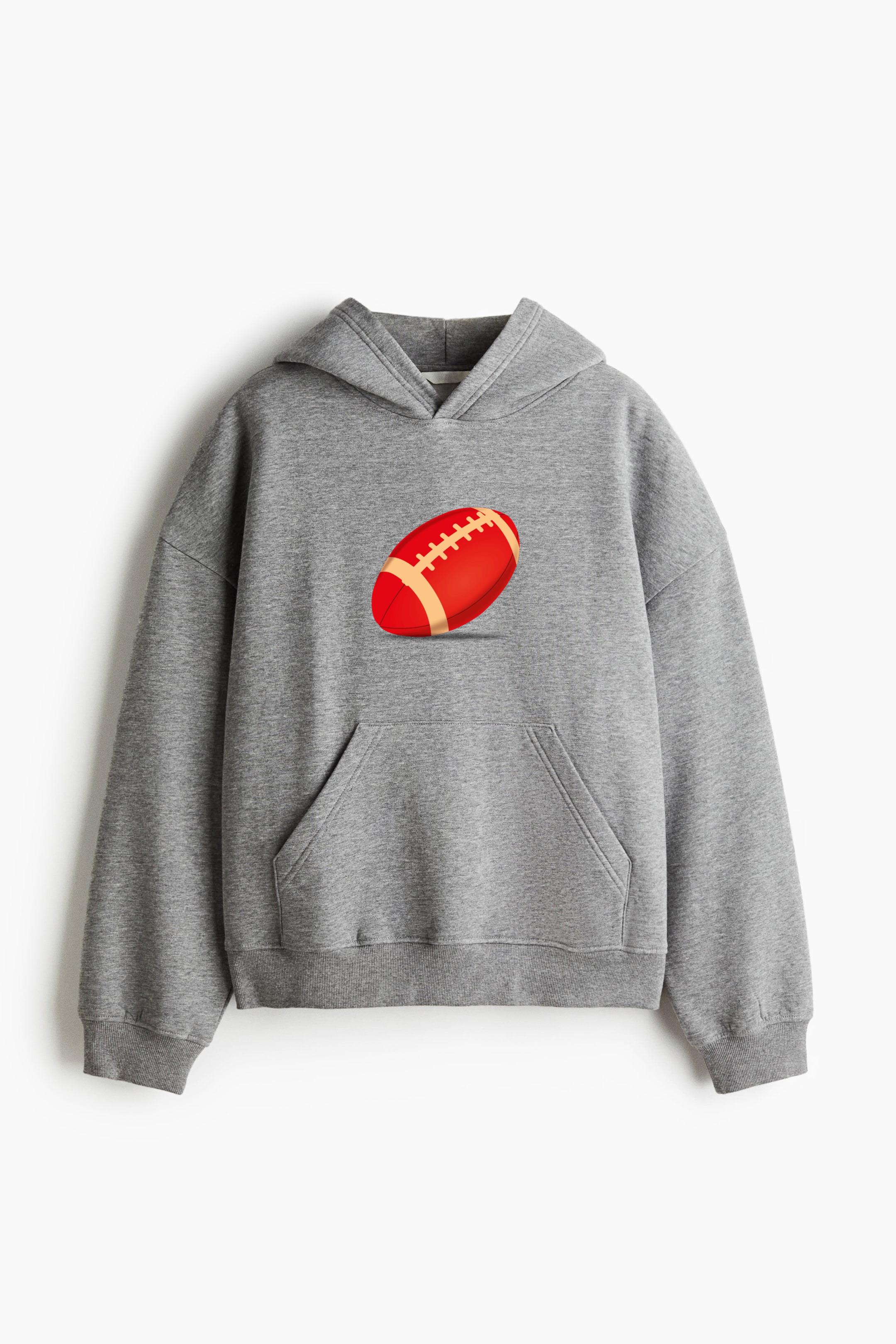 American Football Oversized Fit Printed Hoodie