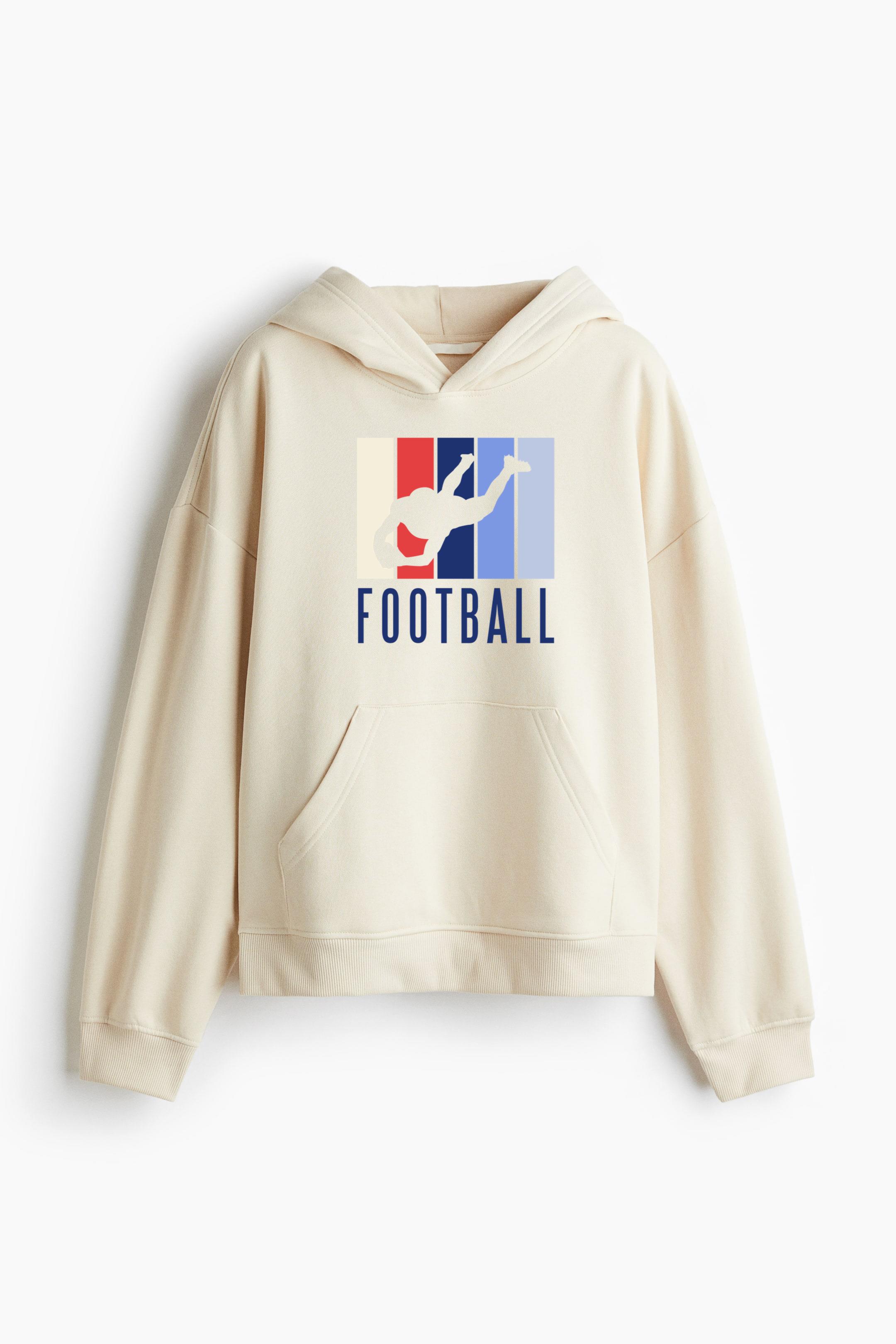 American Football Player Badge Oversized Fit Printed Hoodie - Image 3