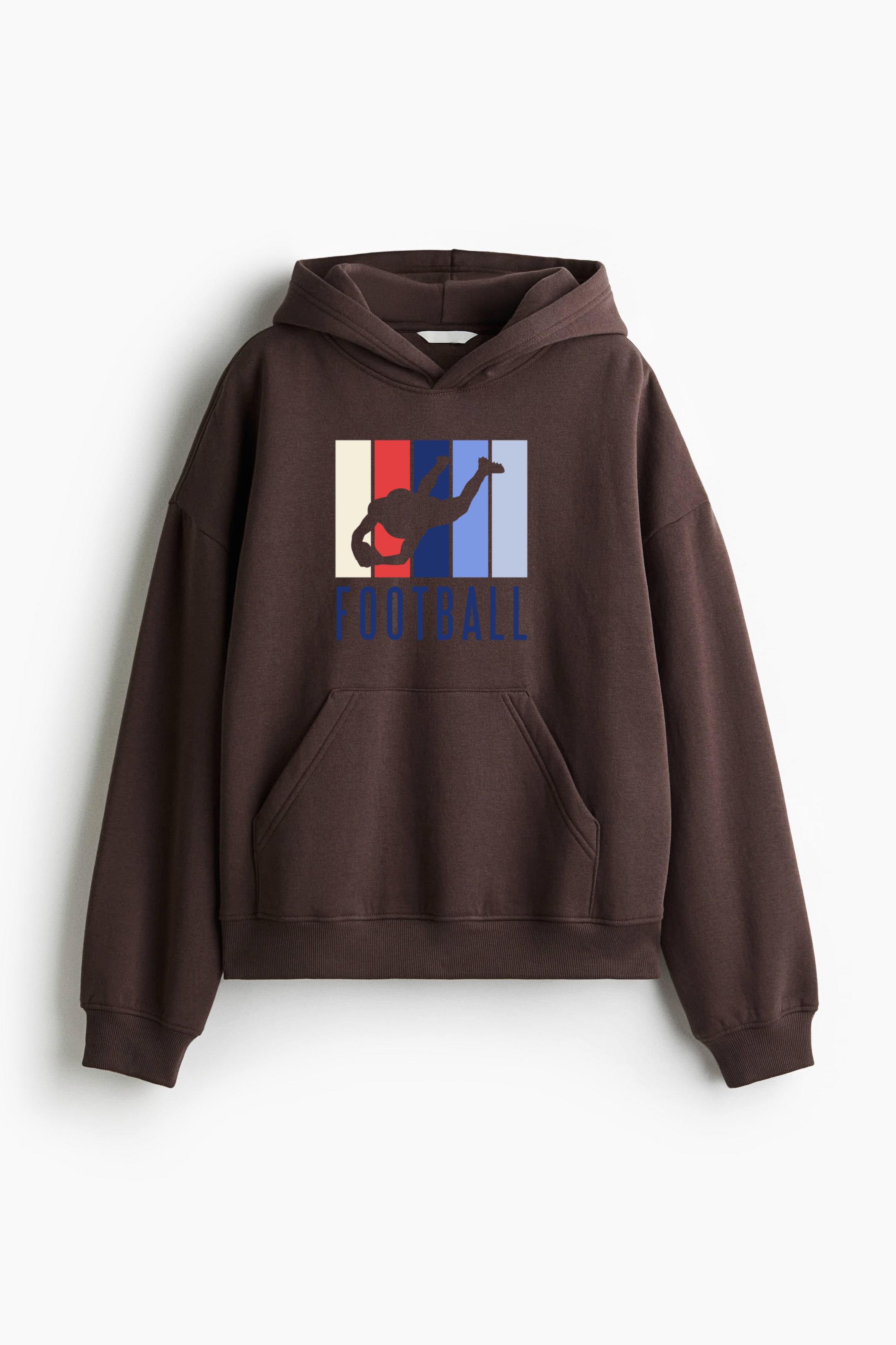 American Football Player Badge Oversized Fit Printed Hoodie - Image 4