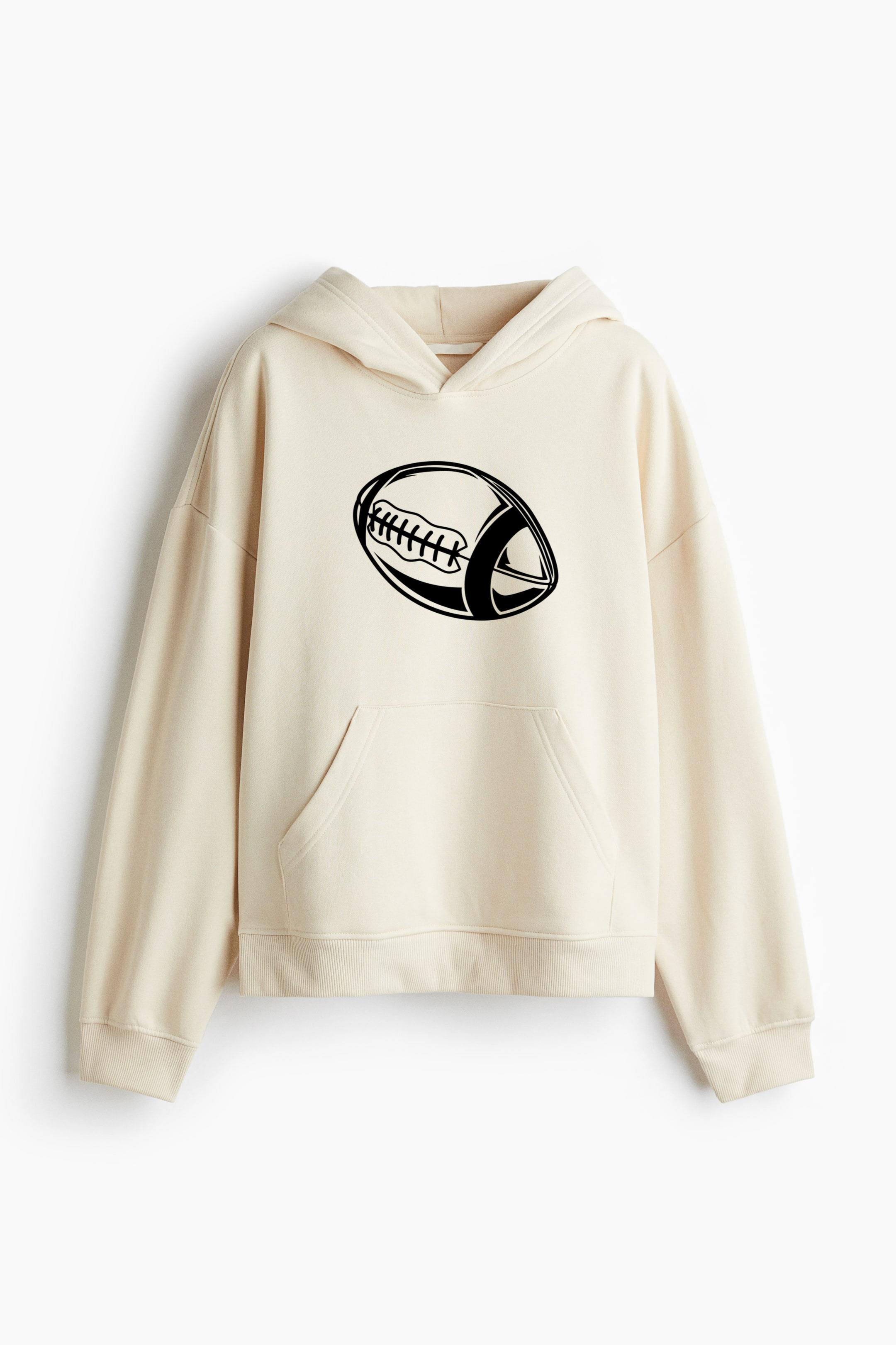 American Football Side High Contrast Oversized Fit Printed Hoodie - Image 3