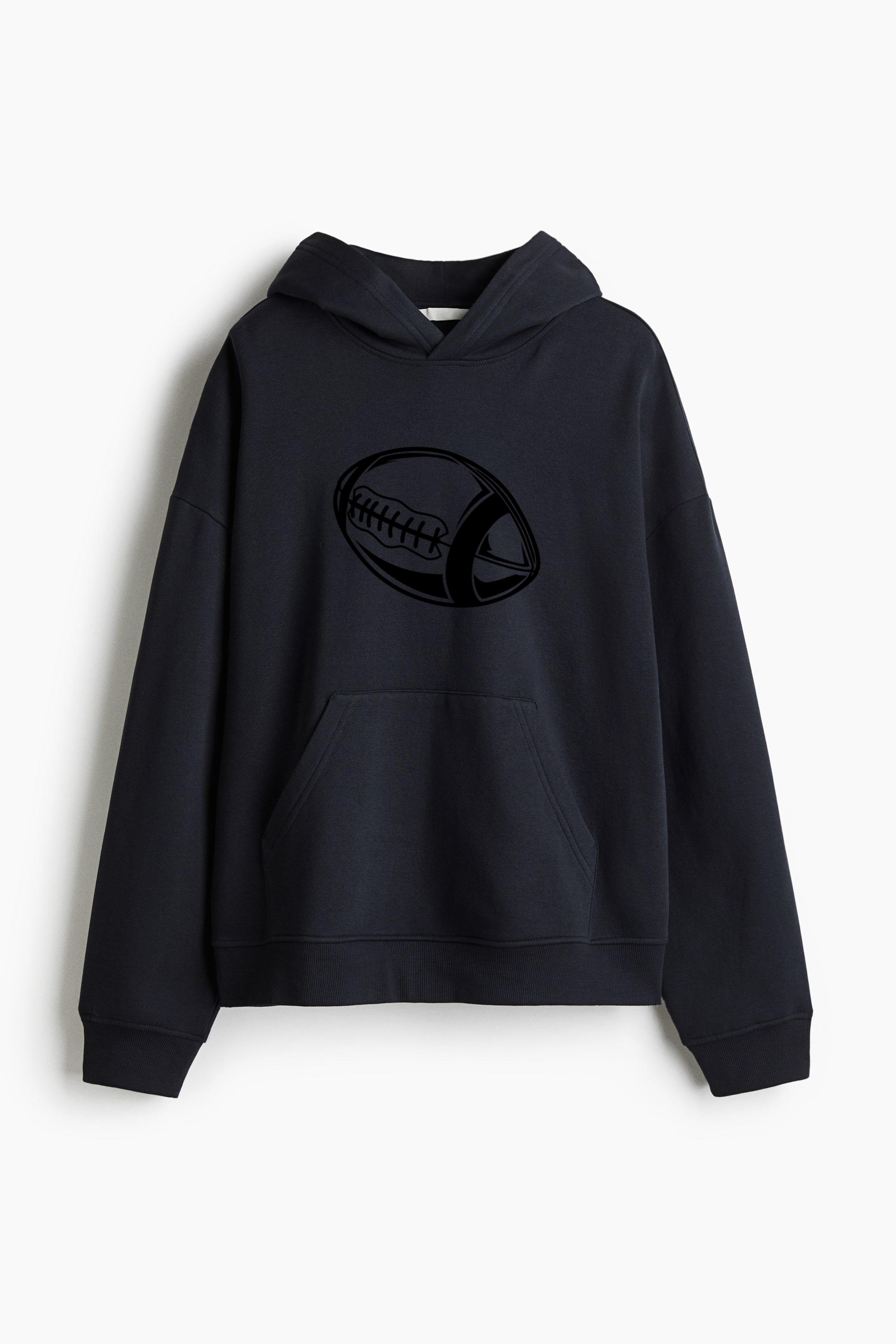 American Football Side High Contrast Oversized Fit Printed Hoodie - Image 2