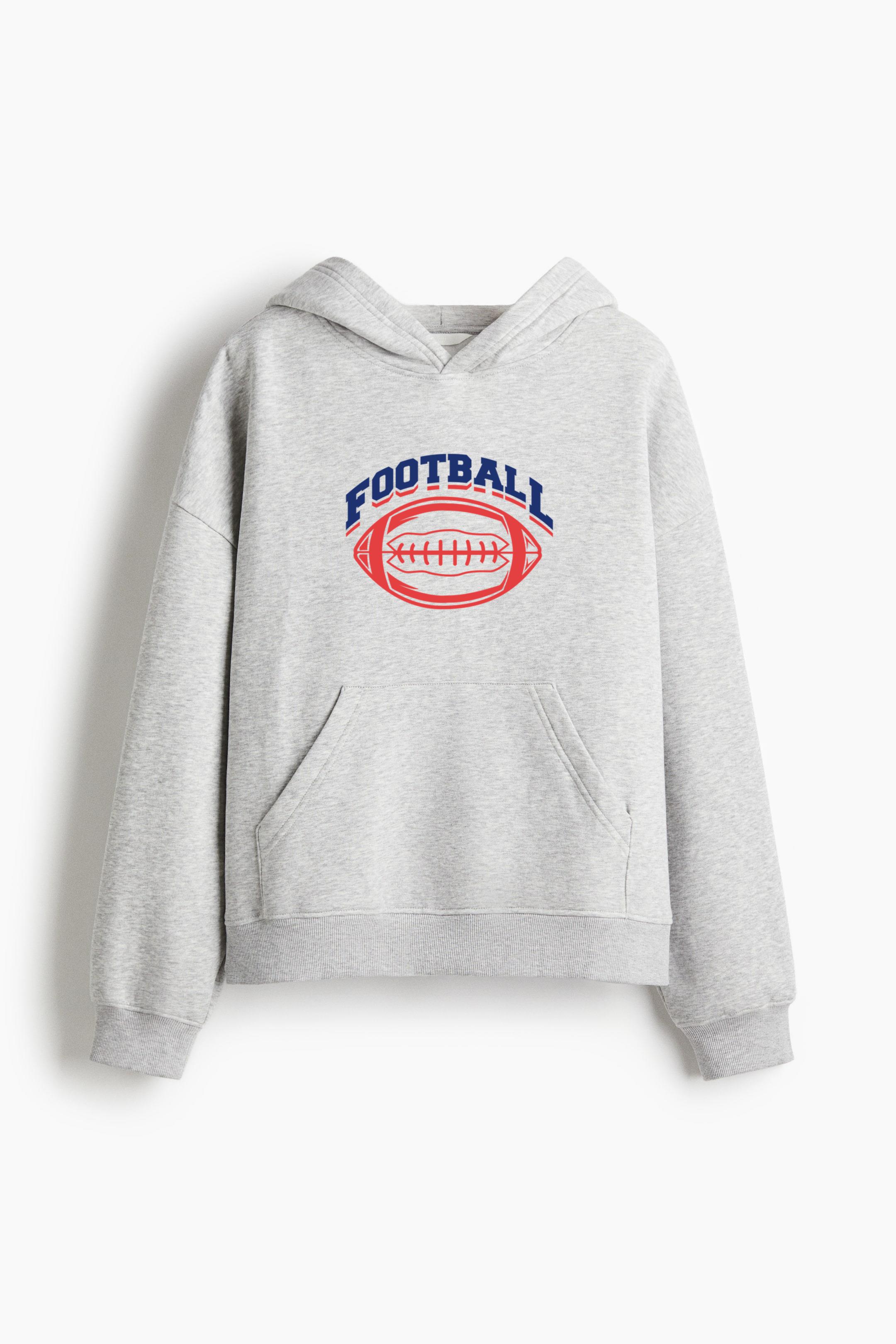Ball American Football Badge Oversized Fit Printed Hoodie