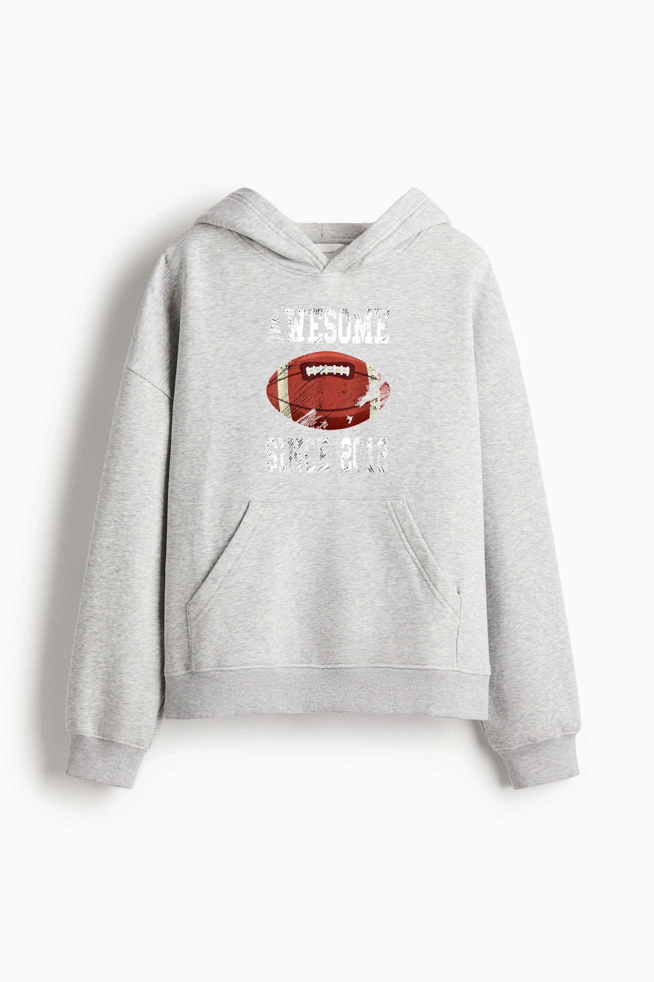 Birthday Football Player Since 2012 Oversized Fit Printed Hoodie