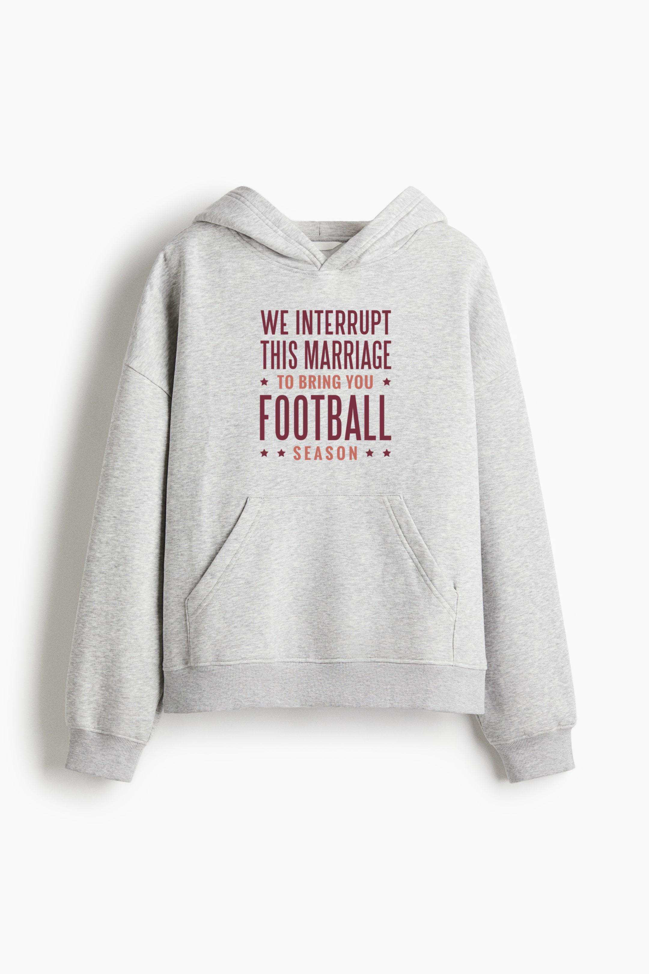 Bring You Football Season Lettering Oversized Fit Printed Hoodie
