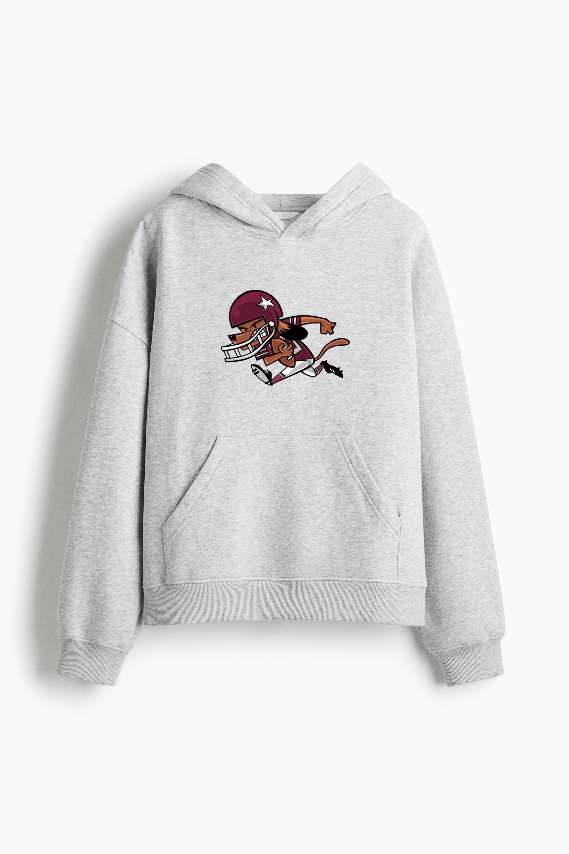Dog American Football Oversized Fit Printed Hoodie