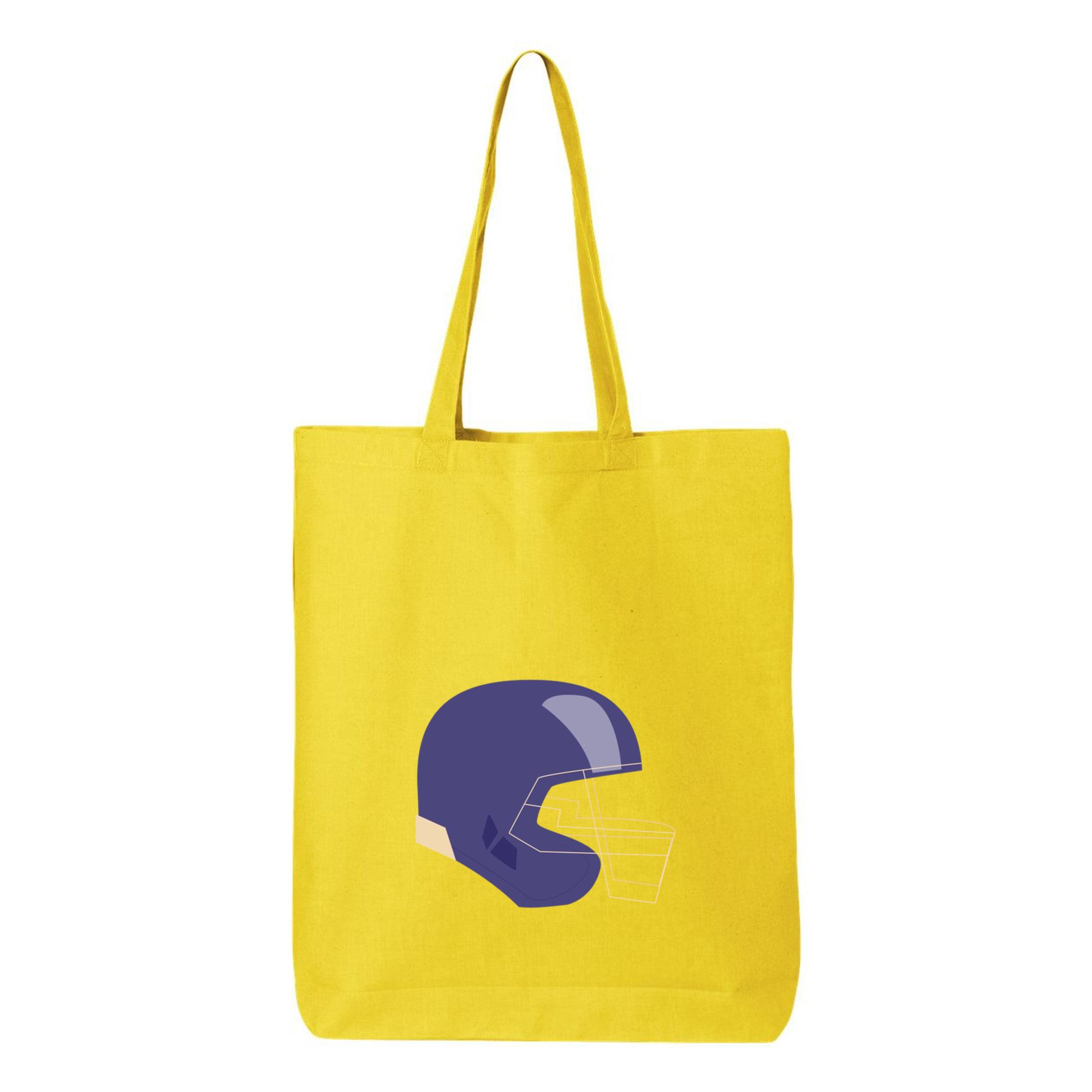 Flat Helmet Football Canvas Tote Bag 