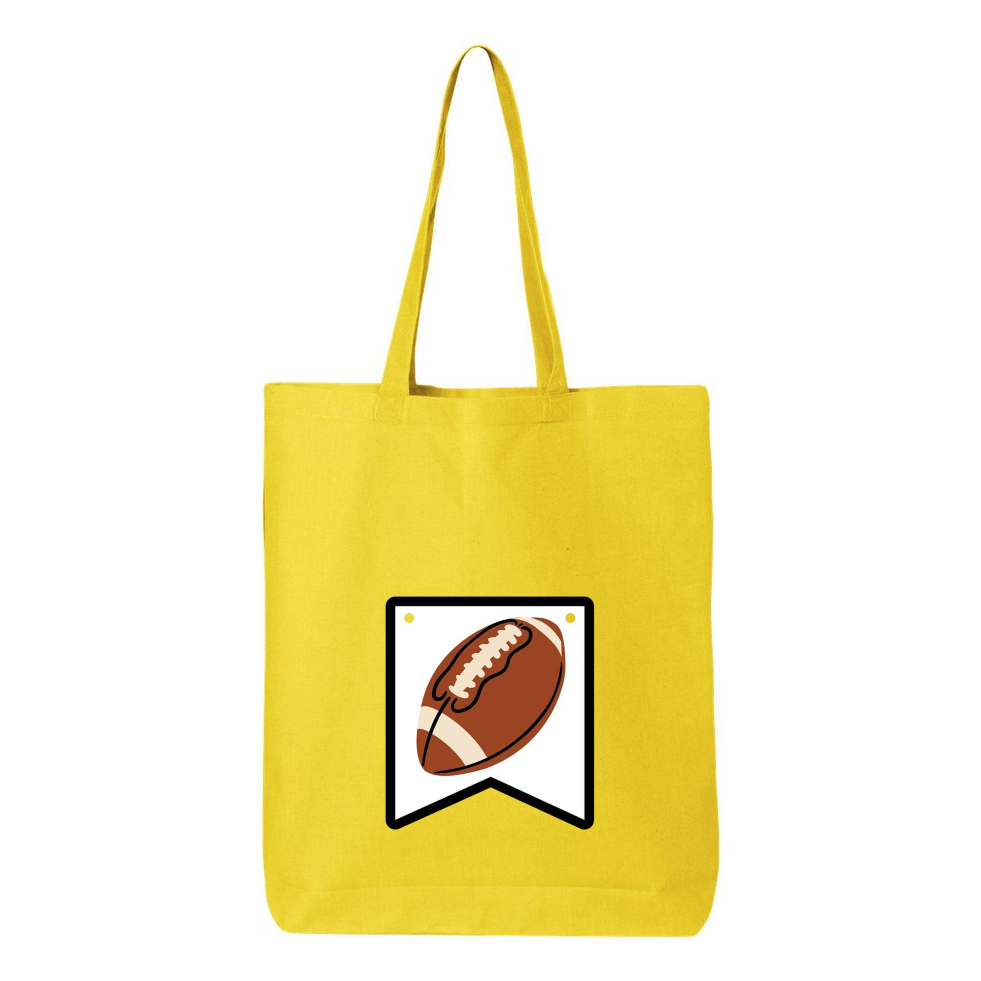 Football Ball Badge Flat Canvas Tote Bag 