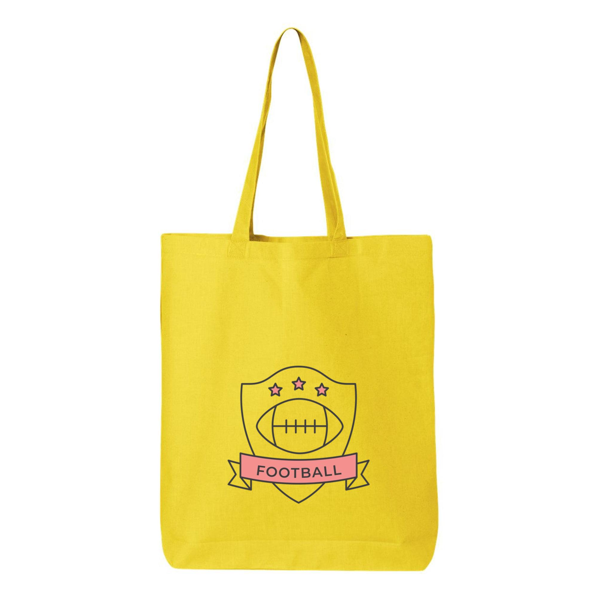 Football Ball Colored Badge Sticker Canvas Tote Bag 