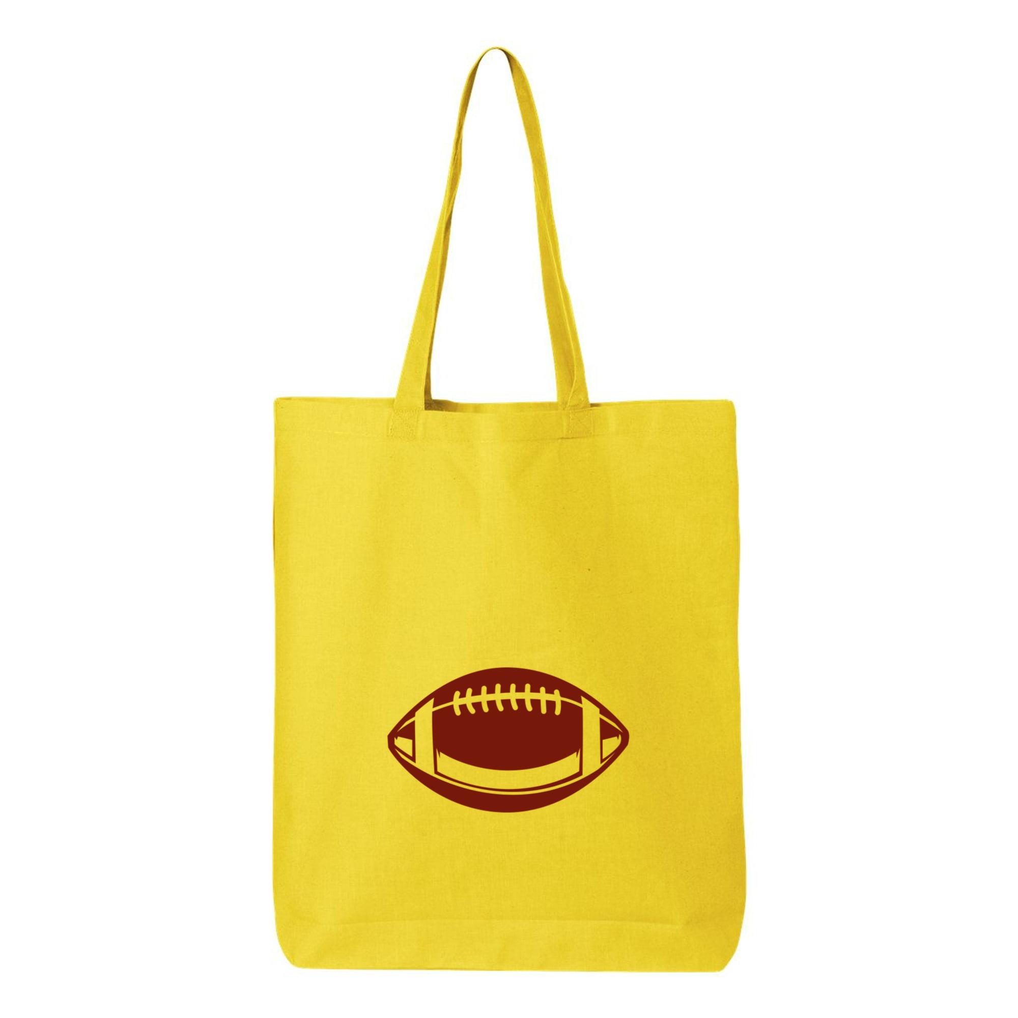 Football Ball Horizontal Cut Out Canvas Tote Bag 
