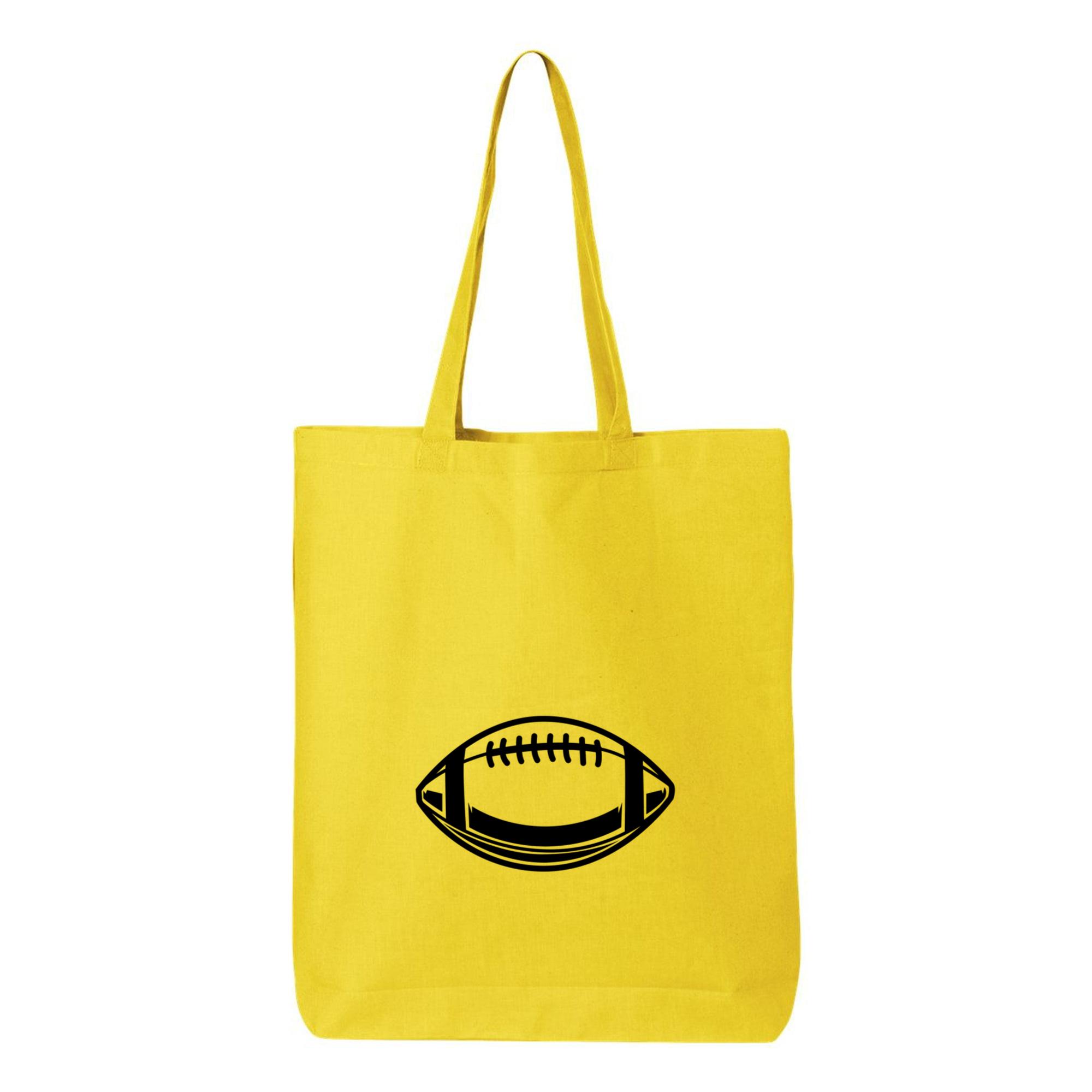 Football Ball Horizontal High Contrast Canvas Tote Bag 