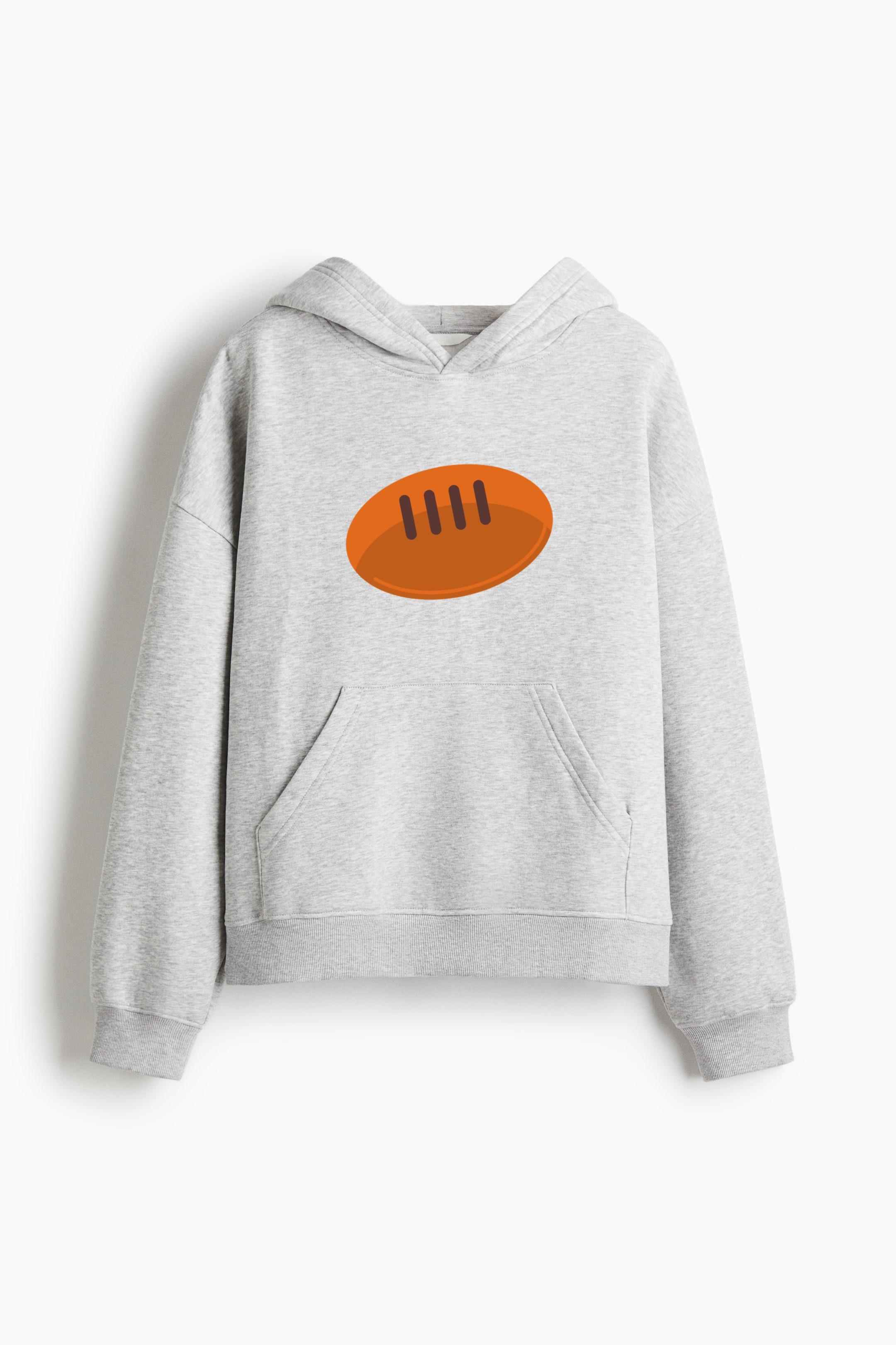 Football Ball Oversized Fit Printed Hoodie