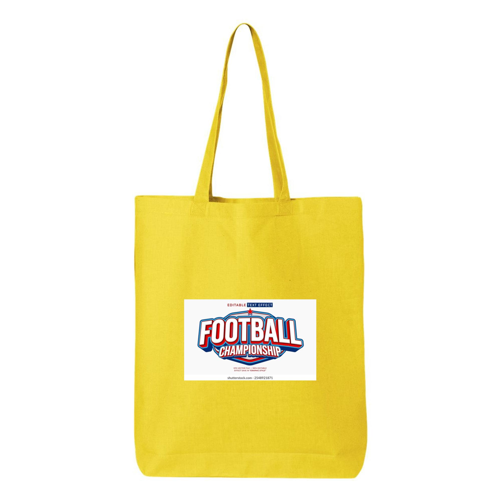 Football Championship D Editable Text Nw Canvas Tote Bag 
