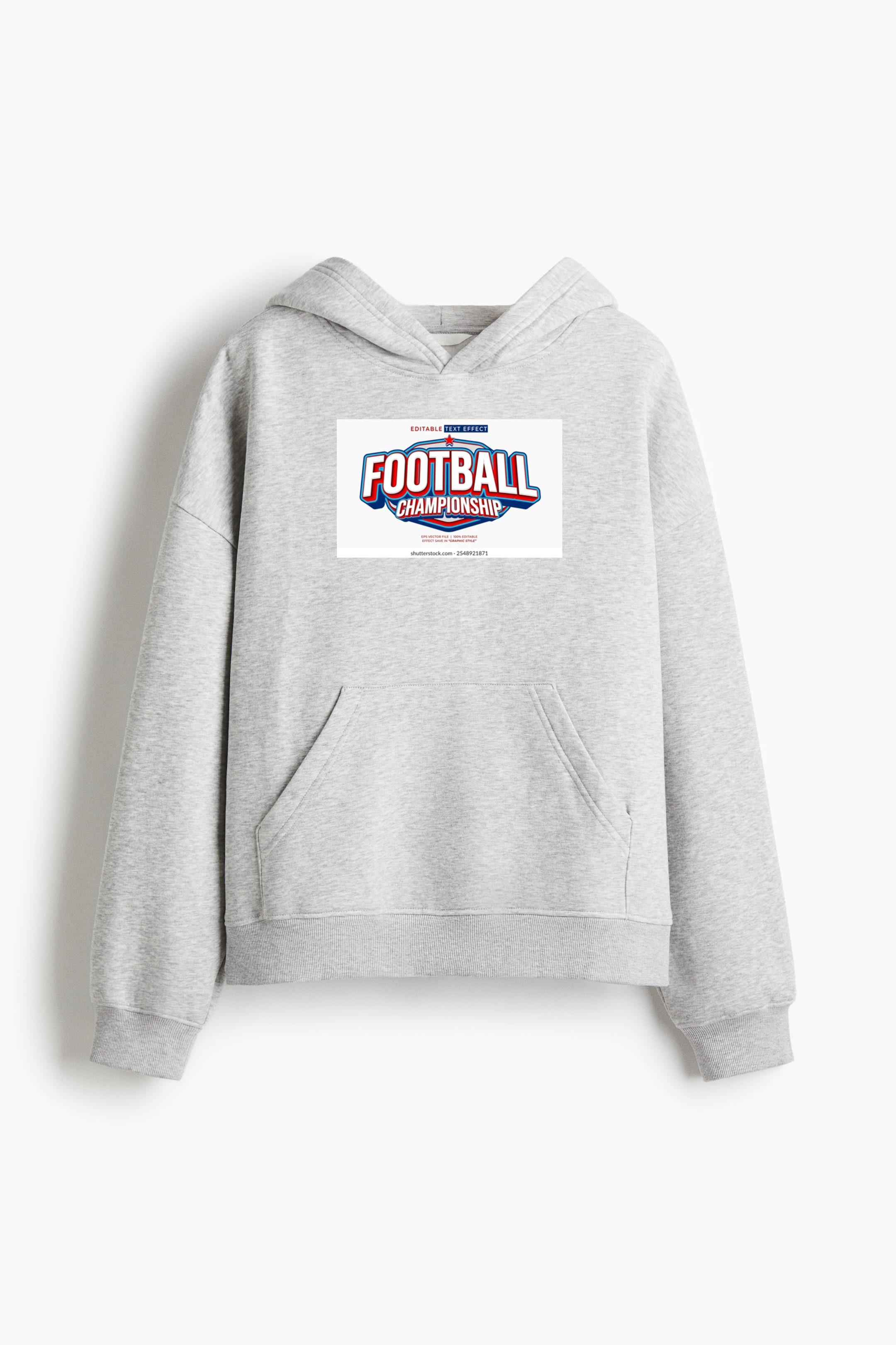 Football Championship D Editable Text Nw Oversized Fit Printed Hoodie