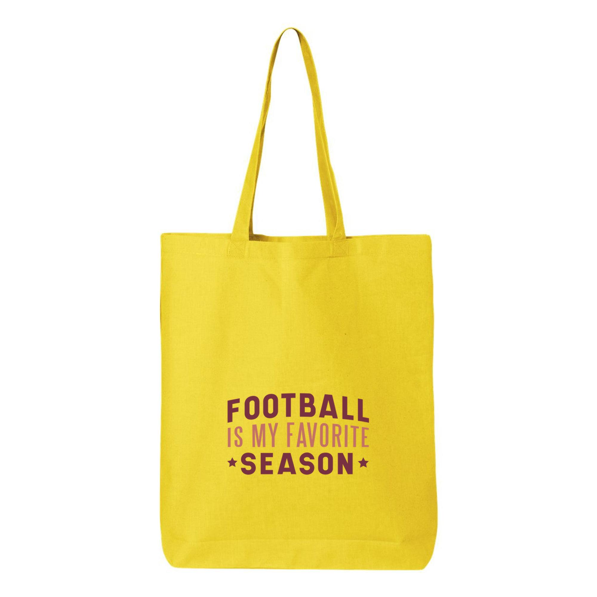 Football Favorite Season Lettering Canvas Tote Bag 