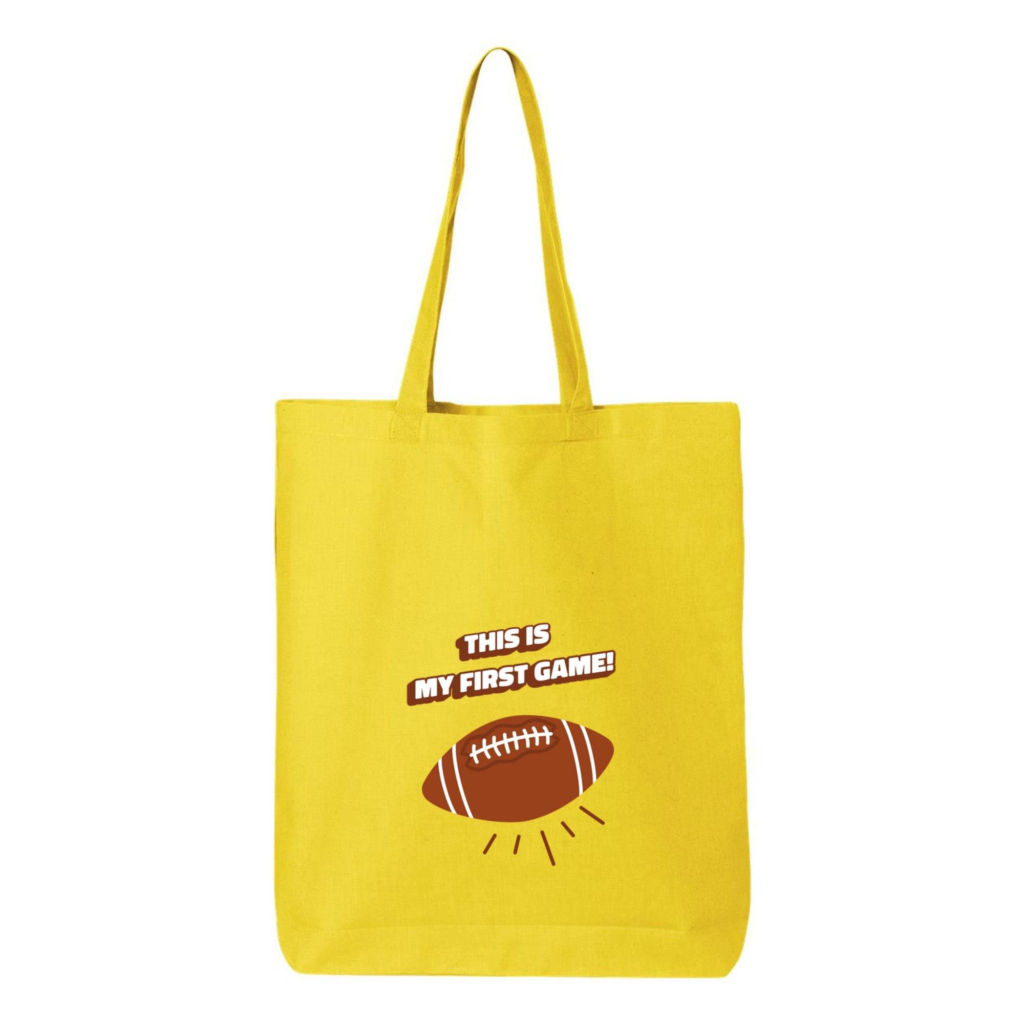 Football First Game Badge Canvas Tote Bag 