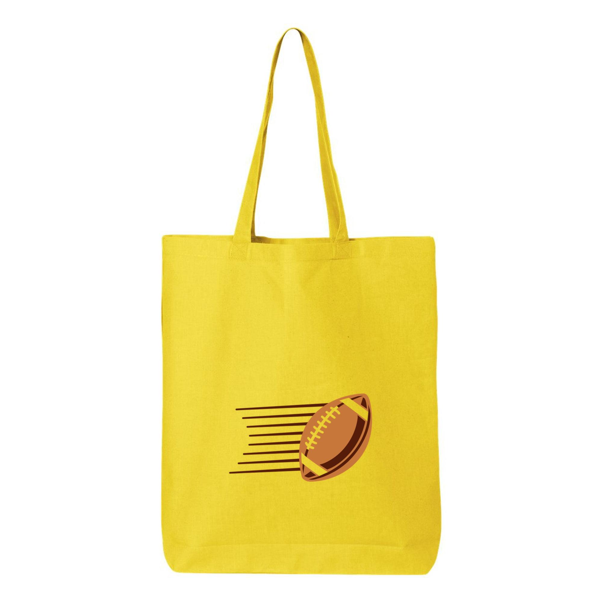 Football Flying In The Air Canvas Tote Bag 