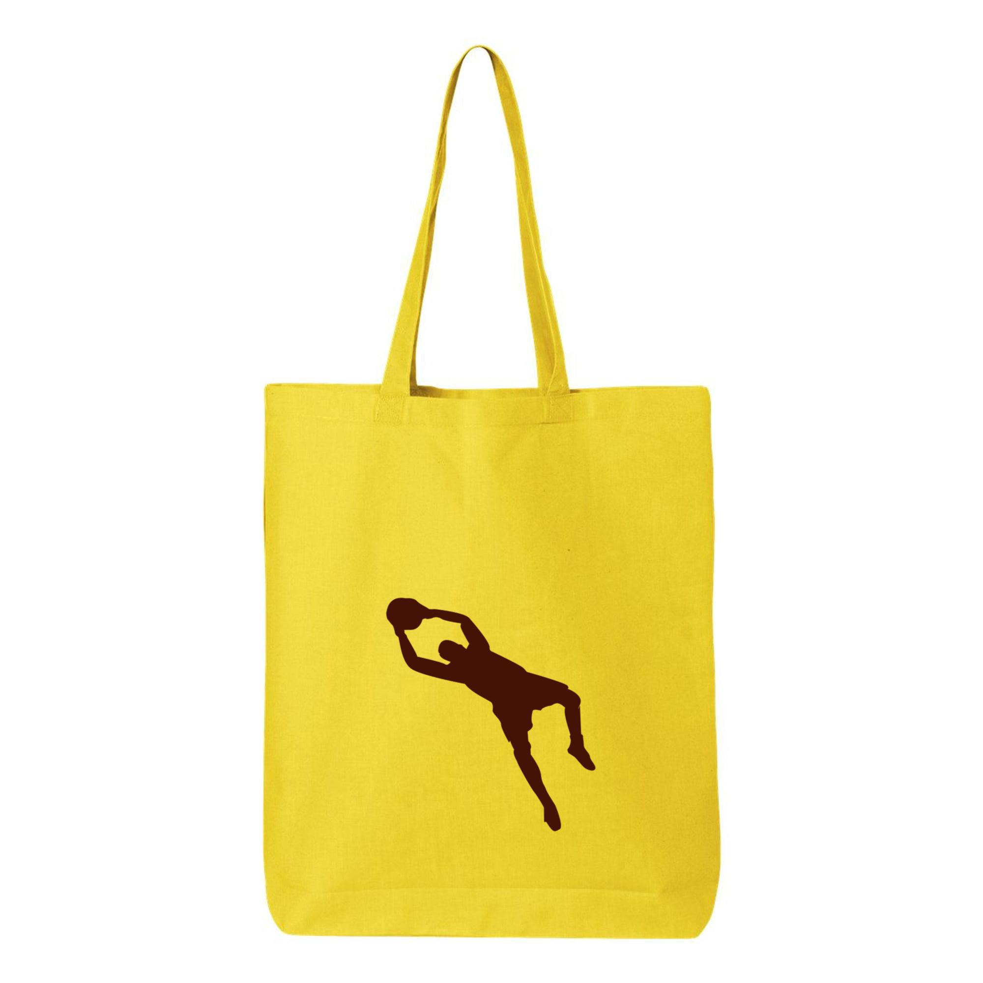 Football Goalkeeper Catching Jump Canvas Tote Bag 
