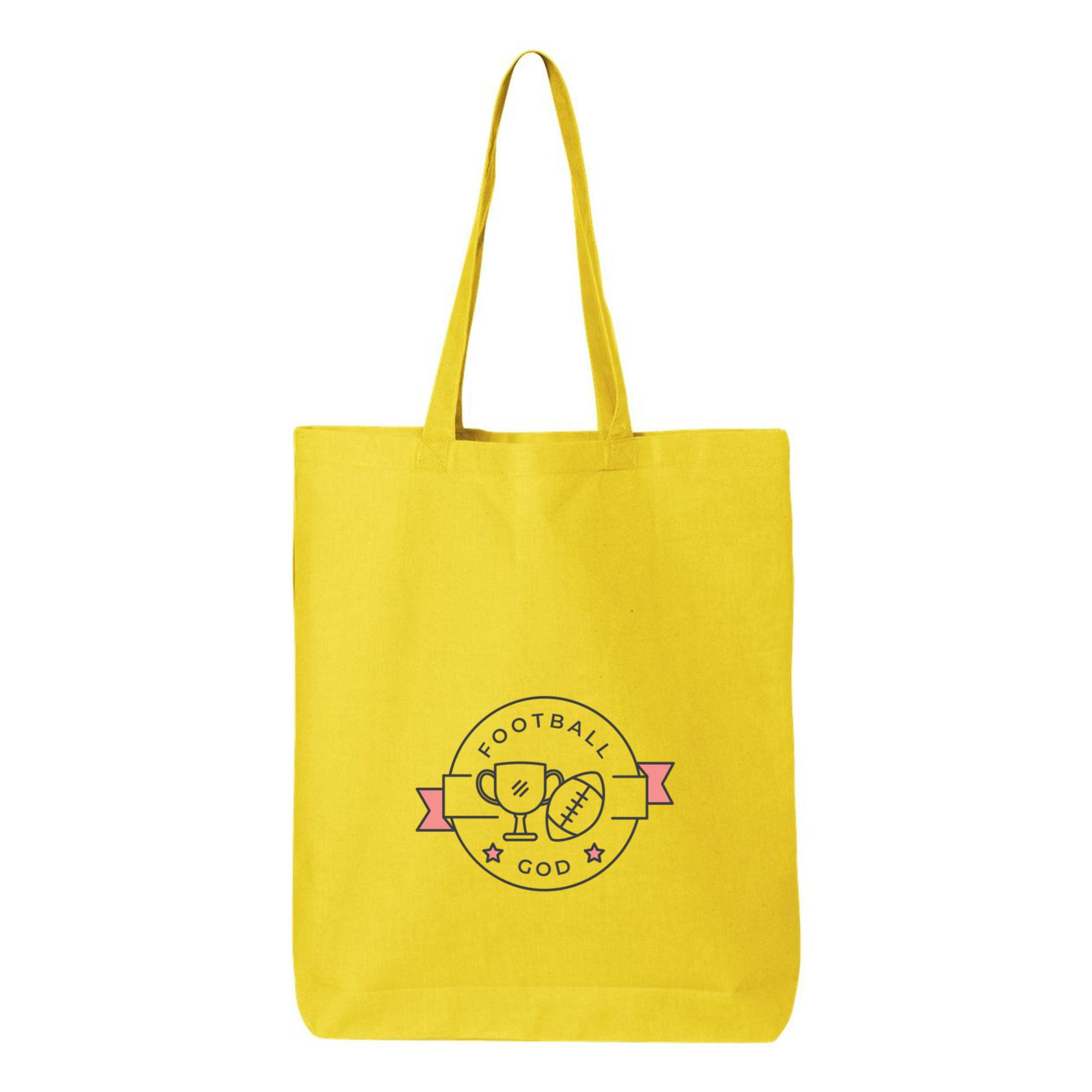 Football God Cup Ball Star Colored Badge Sticker Canvas Tote Bag 