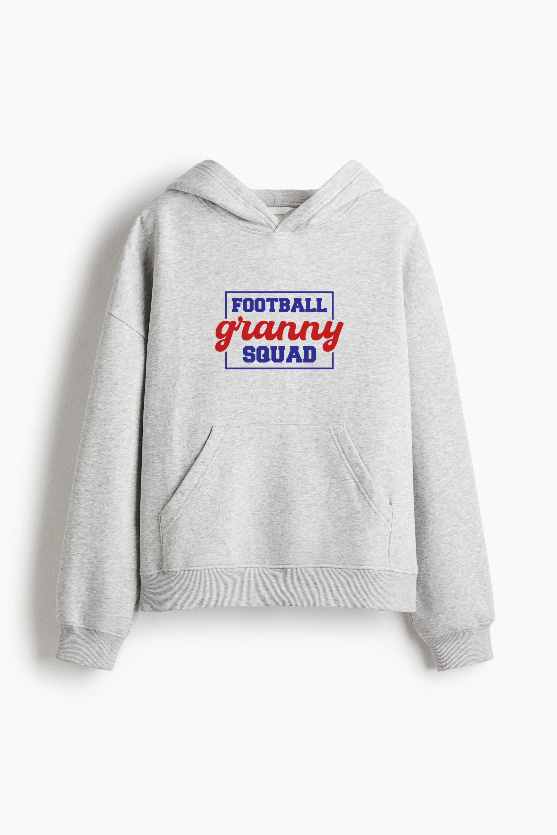 Football Granny Squad Design Hid Oversized Fit Printed Hoodie