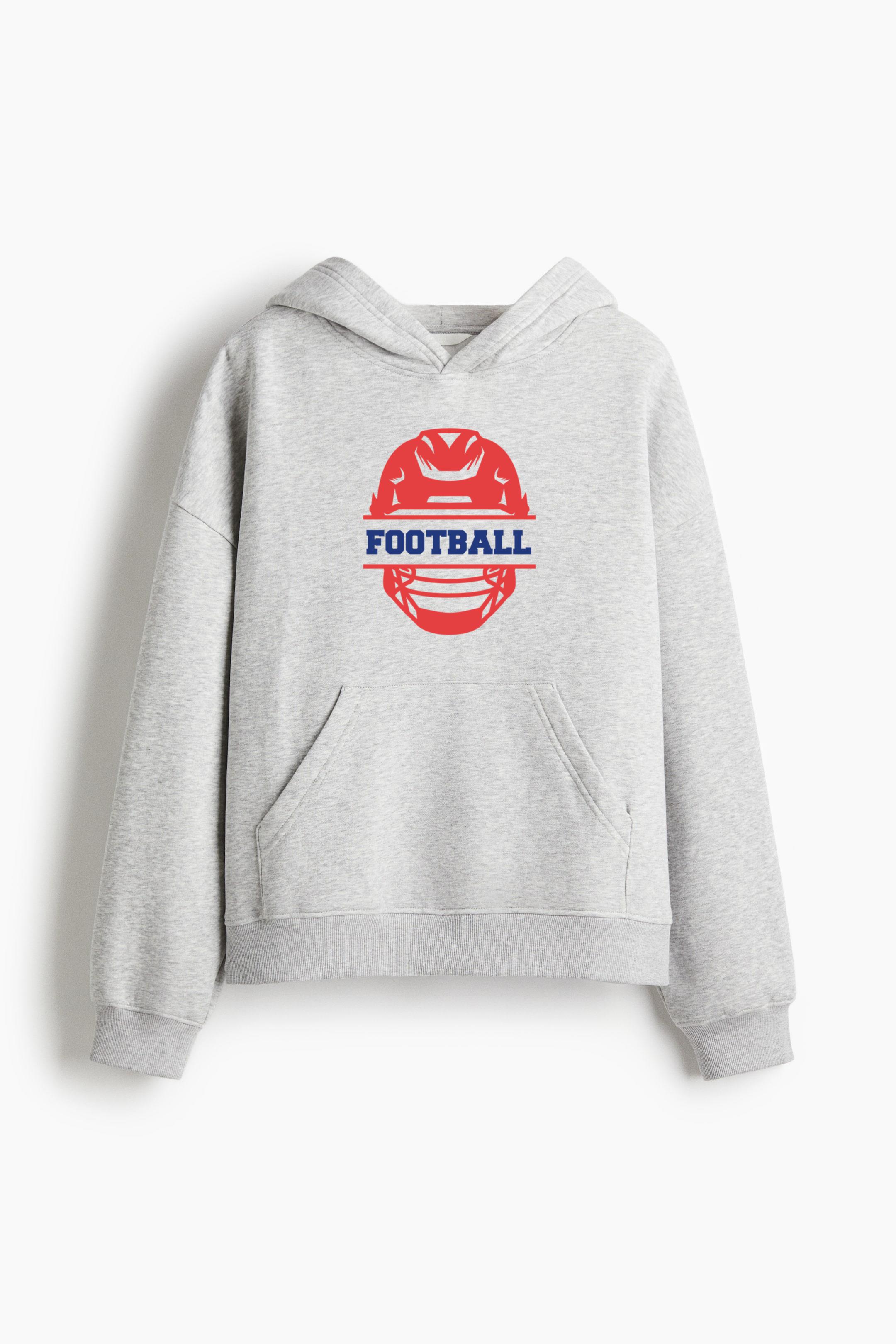 Football Helmet Badge Football Oversized Fit Printed Hoodie