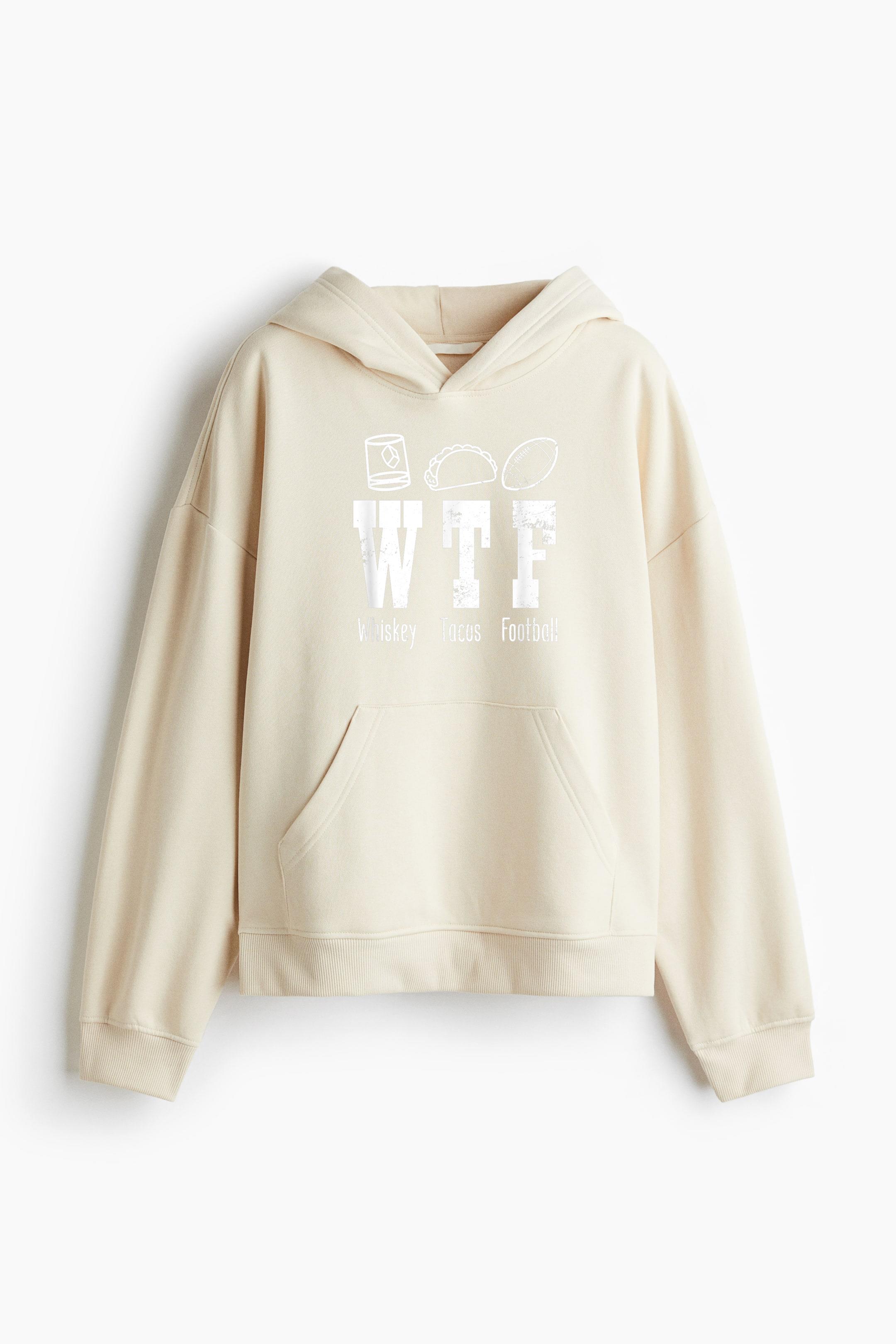 Taco Football Whiskey WTF Oversized Fit Printed Hoodie
