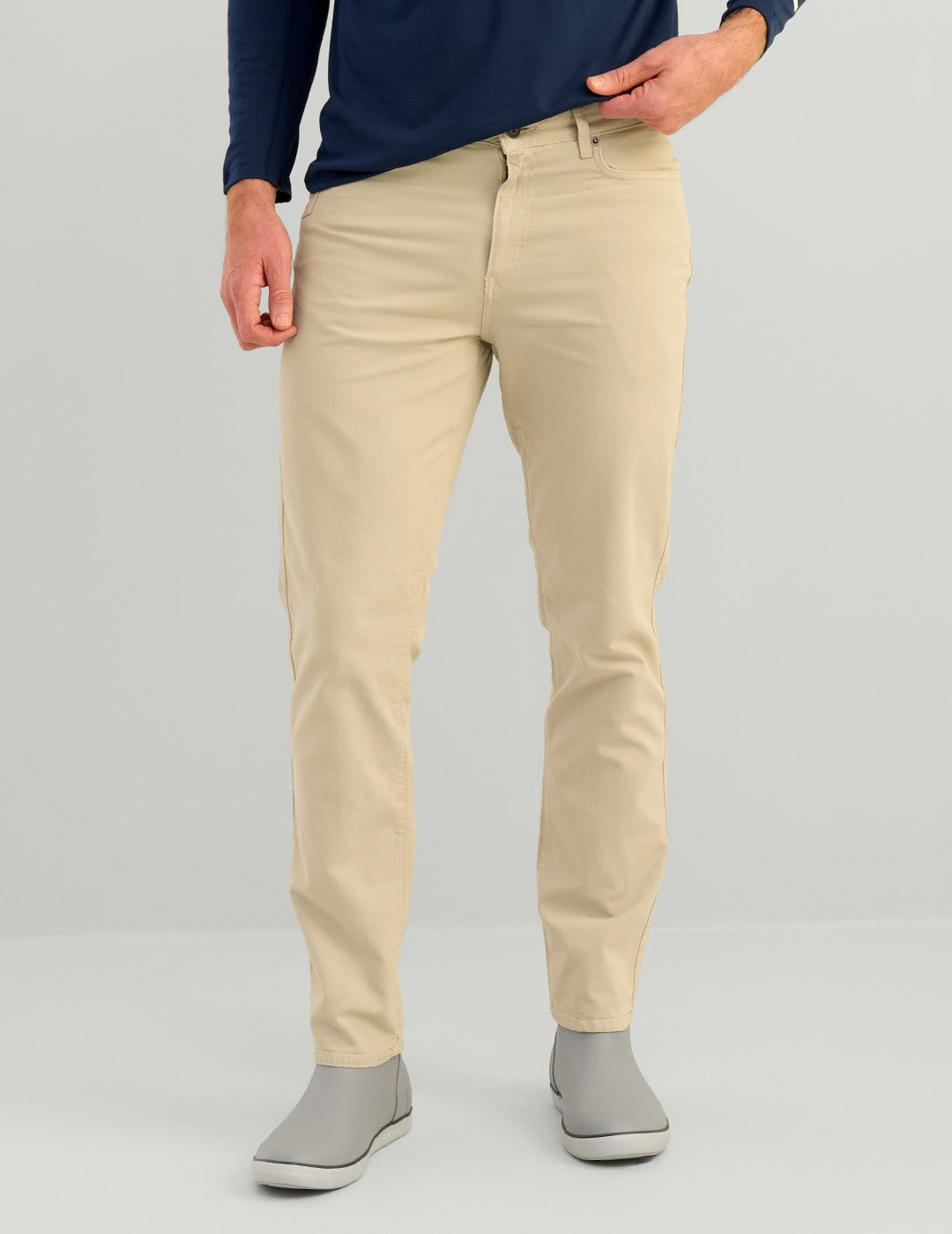 Khaki Lightweight Stretch Cotton Canvas Pants