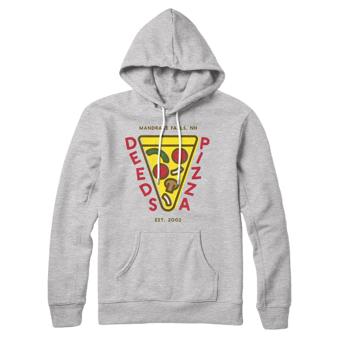 Deeds Pizza Unisex Pullover Hoodie - Cotton Polyester Loose Fit with Kangaroo Pocket